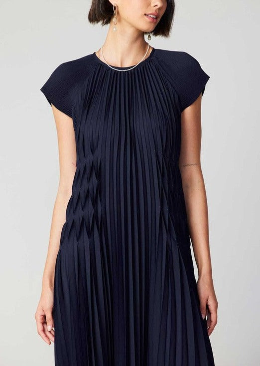 Fluttered Maxi Pleated Dress