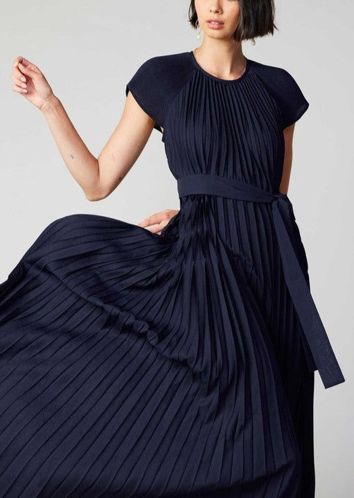 Fluttered Maxi Pleated Dress