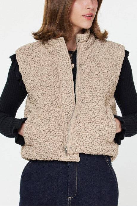 Soft Puckered Quilted Vest