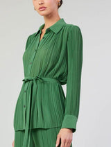 Pleated Button Down Shirt