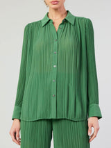 Pleated Button Down Shirt