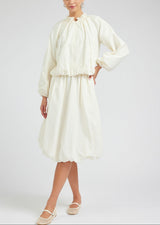 Cream Balloon Midi Skirt