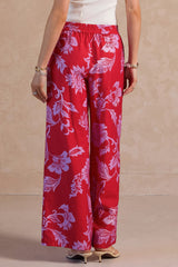 Floral Print Wide-Leg Pants