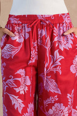 Floral Print Wide-Leg Pants