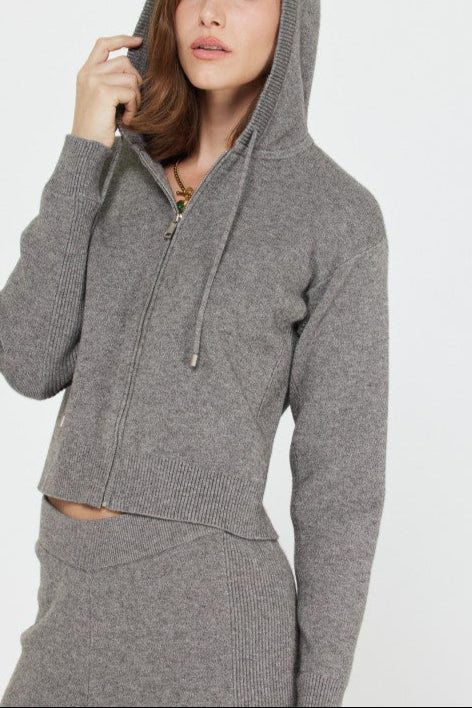 Chic Zip-Up Knit Hoodie (2 Color Ways)