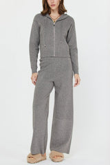 Chic Zip-Up Knit Hoodie (2 Color Ways)