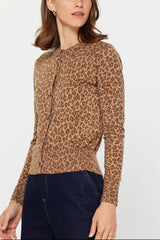 Leopard Print Knit Cardigan