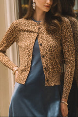 Leopard Print Knit Cardigan