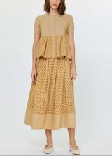 Butterscotch Eyelet Peplum Top