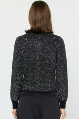 Sequin Textured Sweater Cardigan