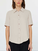 Light Taupe Short Sleeve Button-Down Shirt