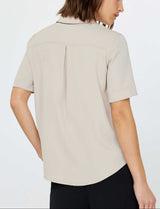 Light Taupe Short Sleeve Button-Down Shirt