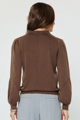 Camille Chocolate Polo Sweater