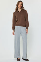Camille Chocolate Polo Sweater