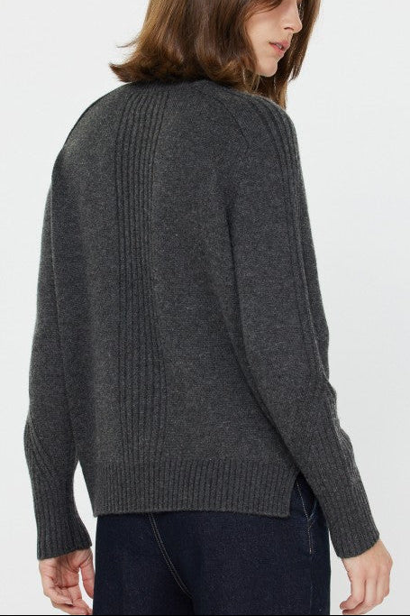 Mock Neck Rib Detail Sweater (2 Color Ways)
