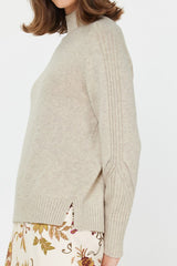 Mock Neck Rib Detail Sweater (2 Color Ways)