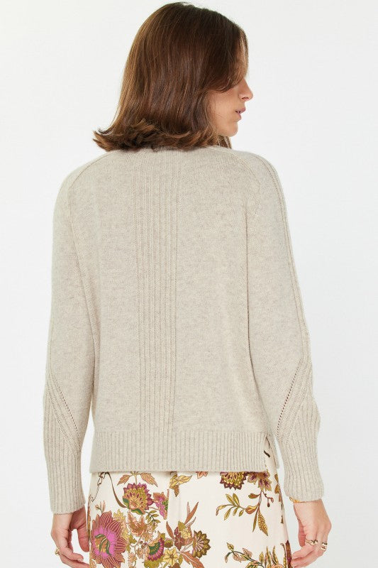 Mock Neck Rib Detail Sweater (2 Color Ways)