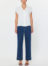 Cap Sleeve Button Down Blouse (2 Color Ways)