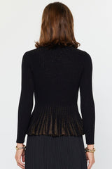 Shimmer Ribbed Peplum Sweater
