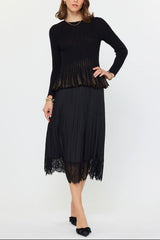 Shimmer Ribbed Peplum Sweater