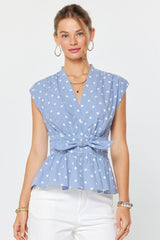Polka Dot Peplum Blouse