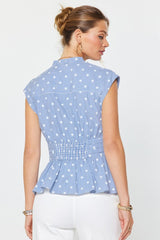 Polka Dot Peplum Blouse