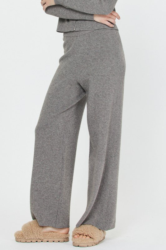 Wide-Leg Knit Lounge Pants (2 Color Ways)