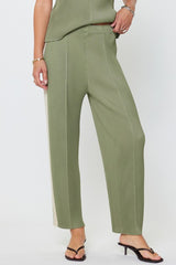Pleated Tapered Pants W/side Panels