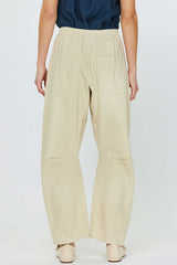 Butter Cream Barrel-Shaped Pants
