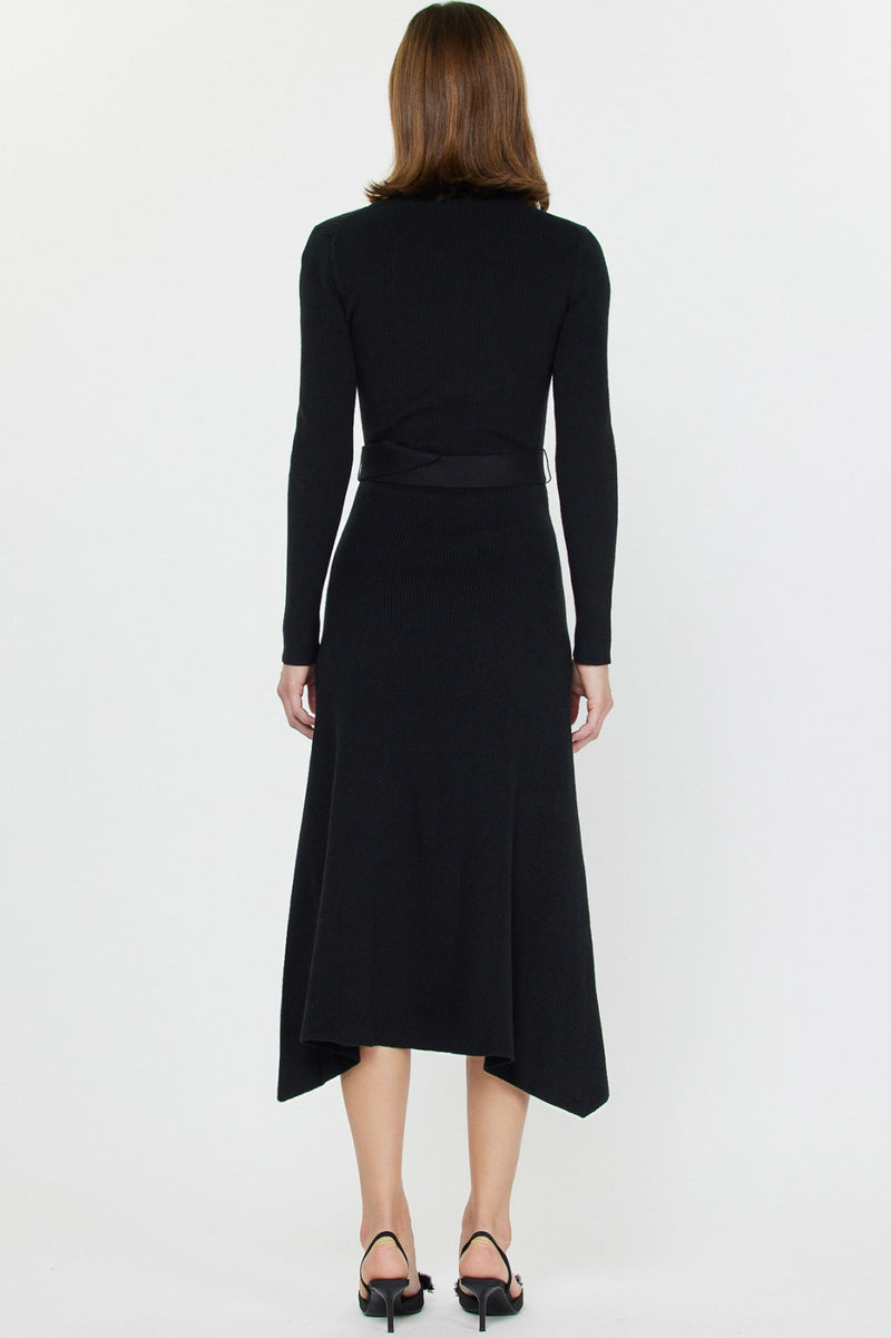 Belted Round Neck Long A-Line Dress (2 Color Ways)