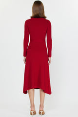 Belted Round Neck Long A-Line Dress (2 Color Ways)