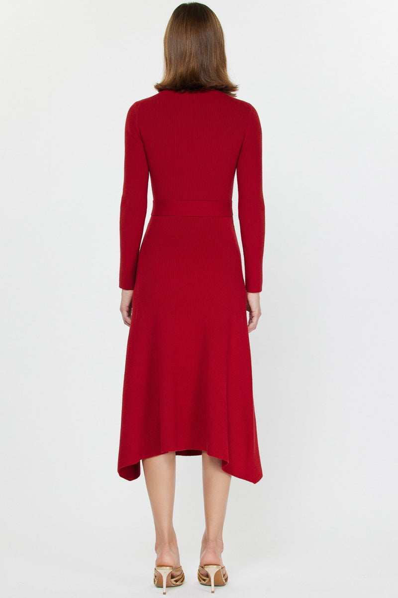 Belted Round Neck Long A-Line Dress (2 Color Ways)