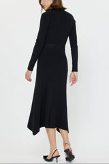 Belted Round Neck Long A-Line Dress (2 Color Ways)