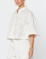 Eyelet Embroidered Cotton Shirt (2 Color Ways)