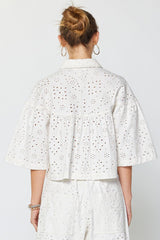 Eyelet Embroidered Cotton Shirt (2 Color Ways)