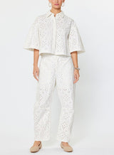 Eyelet Embroidered Cotton Shirt (2 Color Ways)