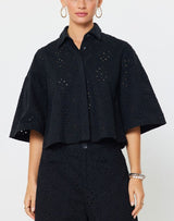 Eyelet Embroidered Cotton Shirt (2 Color Ways)