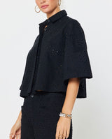 Eyelet Embroidered Cotton Shirt (2 Color Ways)