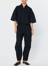 Eyelet Embroidered Cotton Shirt (2 Color Ways)