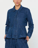 Denim Layered Jacket & Vest Set