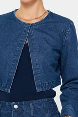 Denim Layered Jacket & Vest Set