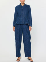 Denim Layered Jacket & Vest Set