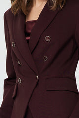 Tailored Blazer With Gold-Trim Buttons