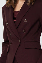 Tailored Blazer With Gold-Trim Buttons