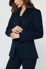Tailored Blazer With Gold-Trim Buttons