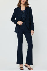 Tailored Blazer With Gold-Trim Buttons