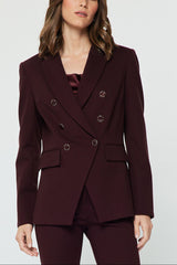 Tailored Blazer With Gold-Trim Buttons