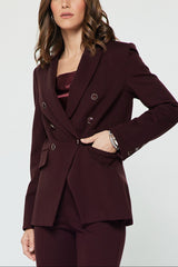 Tailored Blazer With Gold-Trim Buttons