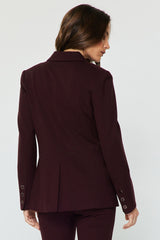 Tailored Blazer With Gold-Trim Buttons