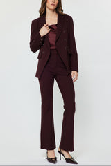 Tailored Blazer With Gold-Trim Buttons